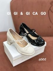 Cao gót vuông nơ Lolita C066