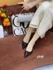 Giày gót nhọn da trơn hở gót C949