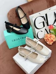 Cao gót vuông mũi tròn da trơn Mary C016