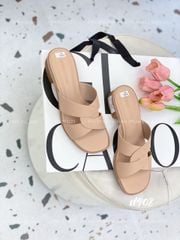 Guốc gót vuông xoắn D408