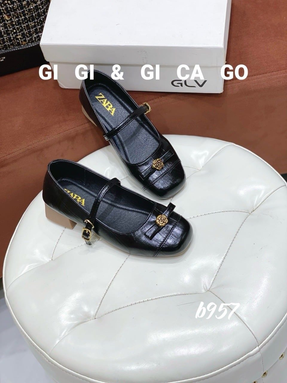 Giày búp bê mũi tròn charm Nơ B956