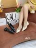 Cao gót vuông  satin bướm C929