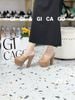 Guốc gót vuông đế gỗ D476