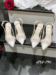 Cao gót nhọn bling hở gót WD C742