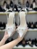 Cao gót nhọn bling hở gót WD C742