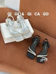 Sandal gót vuông đính đá S949