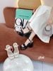 Sandal gót vuông trái tim S916