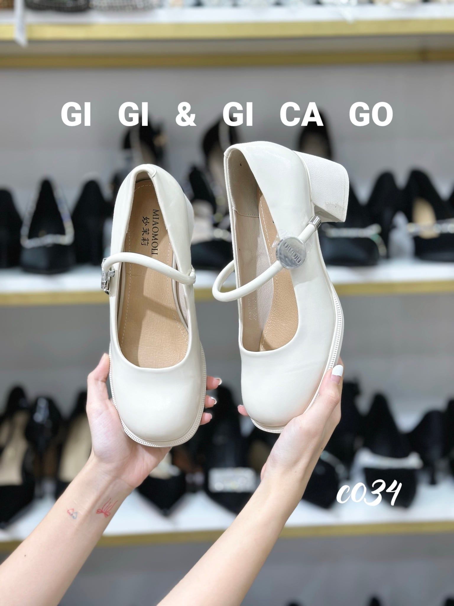 Giày cao gót vuông mũi tròn Loli C034