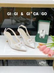 Cao gót nhọn trơn hở gót WD C790