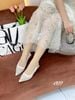 Giày cao gót nhọn lưới hở gót C977