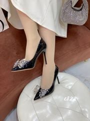 Cao gót nhọn bóng nơ C822
