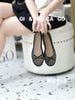 Giày búp bê lưới Nơ đính đá B964