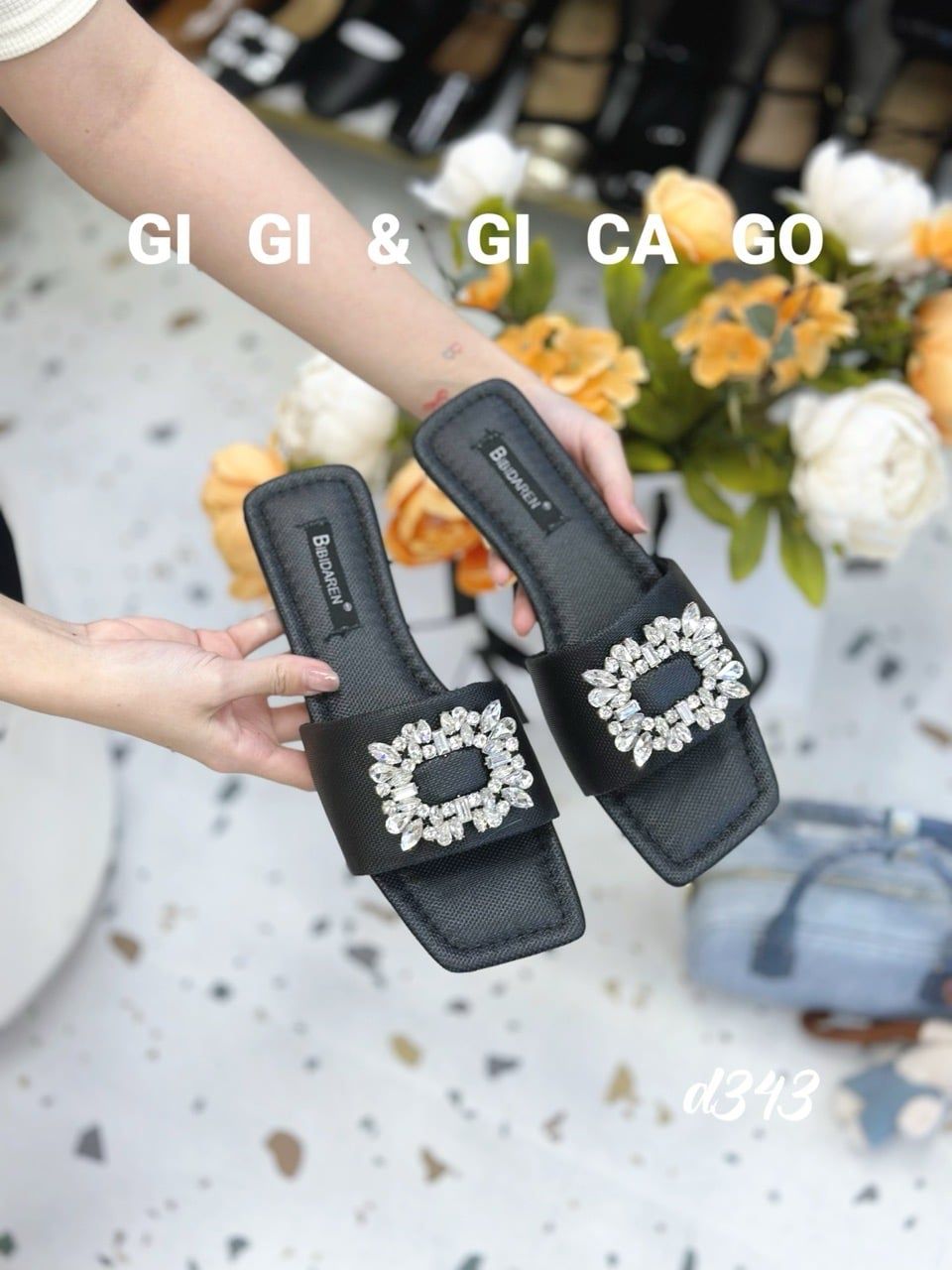 Dép bệt khoá đá sần D343