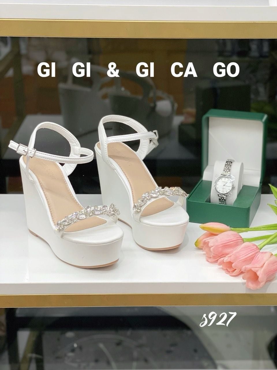 Sandal đế xuồng dây đính đá WD S927