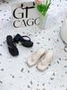 Guốc gót vuông dép kẹp D401
