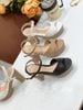 Sandal gót vuông đế giả gỗ 11P S732