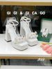 Sandal gót vuông HOA WD S922