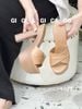 Guốc gót vuông đế gỗ D476