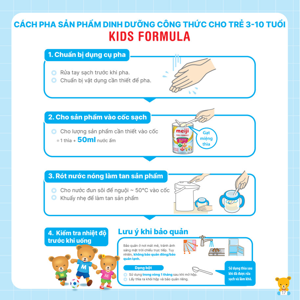 Sữa bột Meiji Kids Formula 3-10 Tuổi Lon 900g