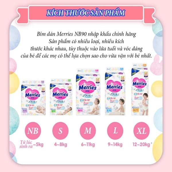 Tã dán Merries Newborn 68 miếng