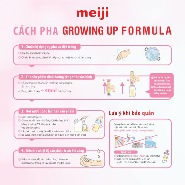 Sữa bột Meiji 20 thanh Growing up Formula 540g (12-36 tháng)