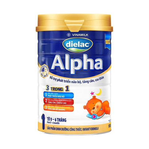Sữa Bột Vinamilk Dielac Alpha 1 900g Cho Bé 0-6 Tháng Tuổi - Hỗ Trợ Phát Triển Trí Não Và Đề Kháng
