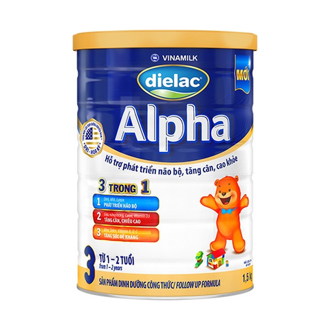 Sữa Bột Vinamilk Dielac Alpha 3 1.5kg Cho Trẻ 1-2 Tuổi Phát Triển Toàn Diện