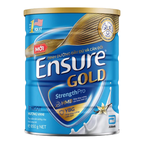 Sữa bột Ensure Gold Hương Vani Ít Ngọt 800g