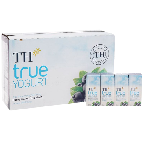 Thùng 48 Hộp Sữa Chua Uống TH True Yogurt Việt Quất 180ml