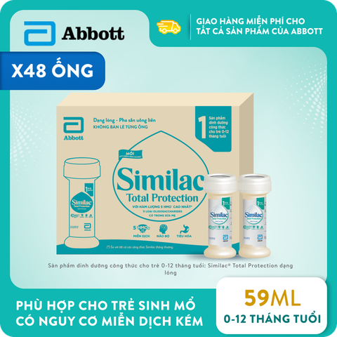Thùng 48 Ống Sữa Pha Sẵn Similac 19kcal Cho Bé 0-12 Tháng (Không Núm)