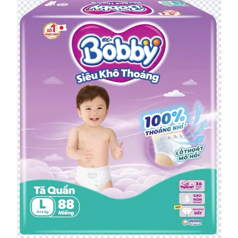 Tã Quần Bobby Size L 88 Miếng (9-14kg)