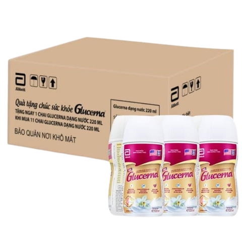 Sữa Glucerna Abbott hương vani bổ sung dinh dưỡng đặc biệt cho người đái tháo đường 220ml