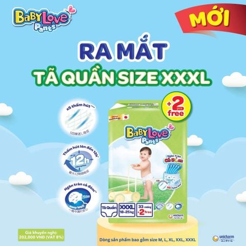 Tã Quần Baby Love size đại 3XL, 4XL, 5XL 33 miếng