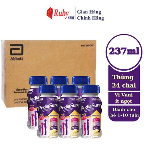 Thùng 24 chai PediaSure pha sẵn hương Vani 237ml