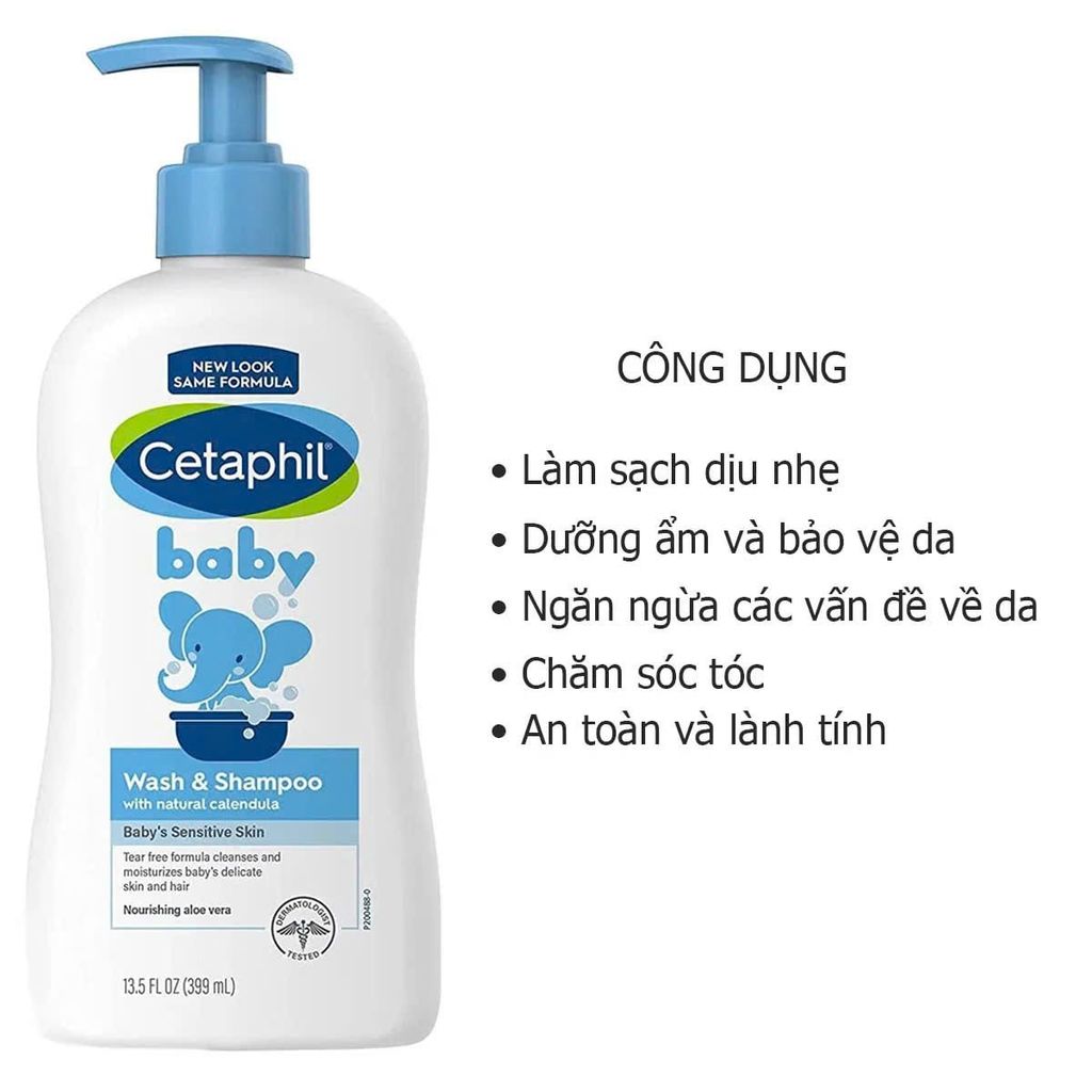 Sữa tắm gội Cetaphil Baby Gentle Wash & Shampoo 400ml