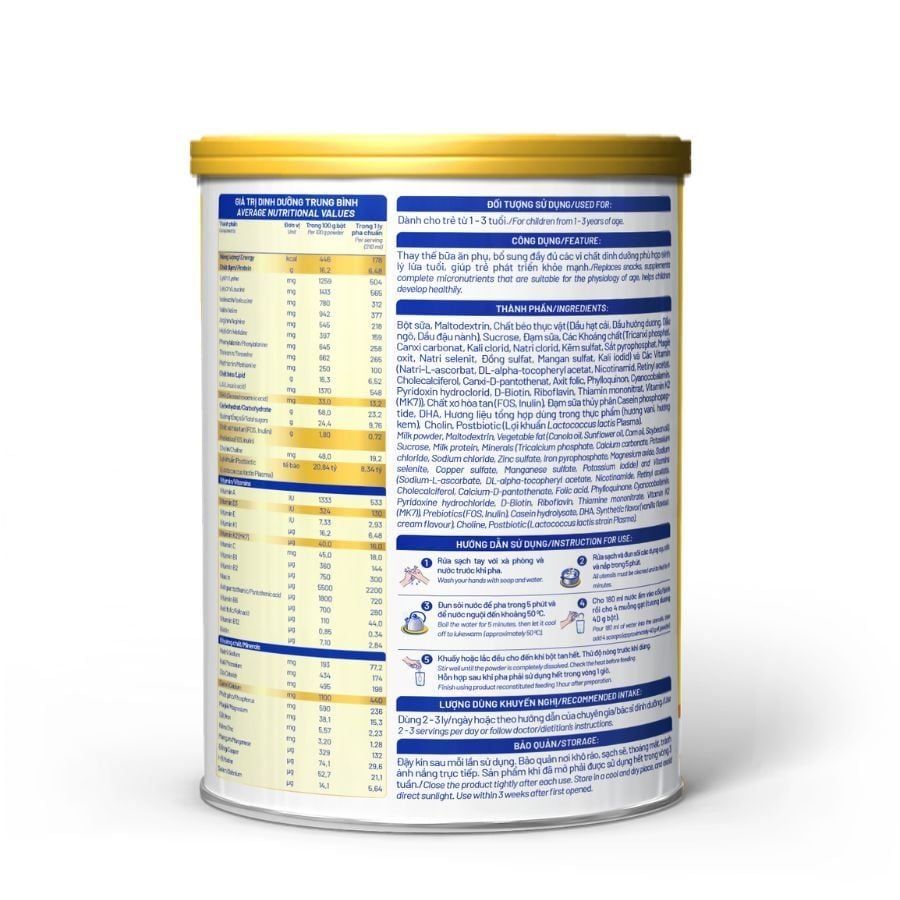 Sữa bột Nutricare Smarta Grow Opti 1+ 850g (1-3 tuổi)