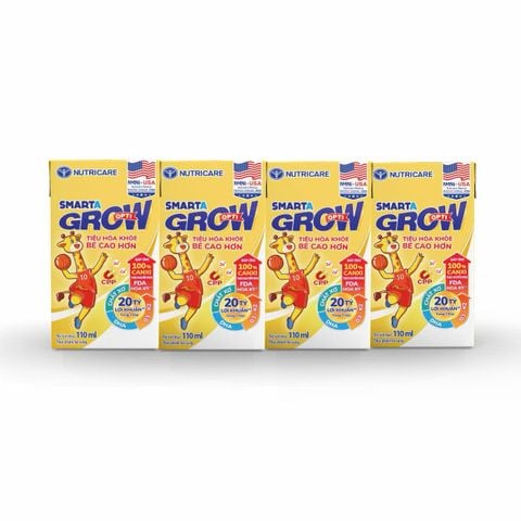 Lốc 4 hộp sữa pha sẵn 110ml Nutricare Smarta Grow Opti - Cho trẻ từ 1 tuổi trở lên