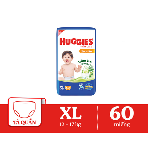 Tã quần Huggies Skincare XL (12-17kg) 60 miếng