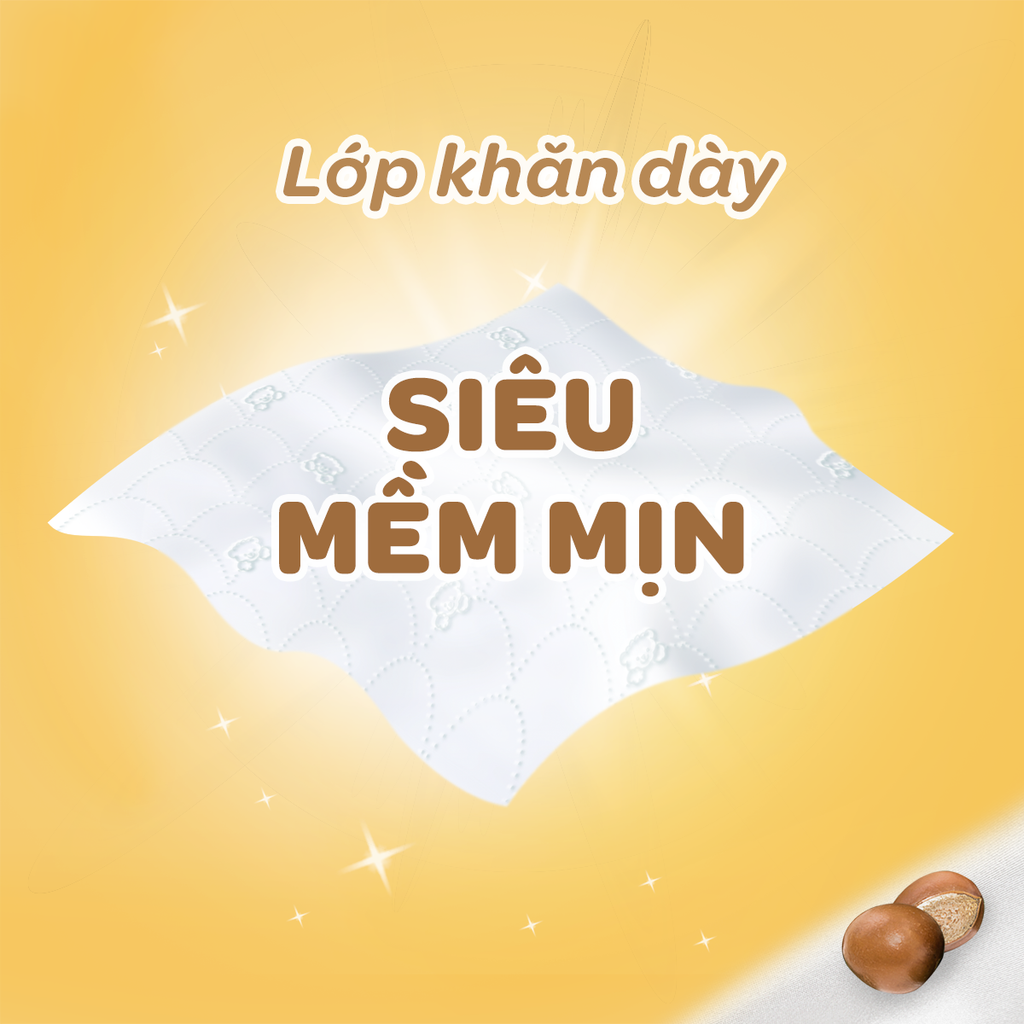 Khăn ướt Huggies chiết xuất cacao và bơ hạt mỡ 72 miếng