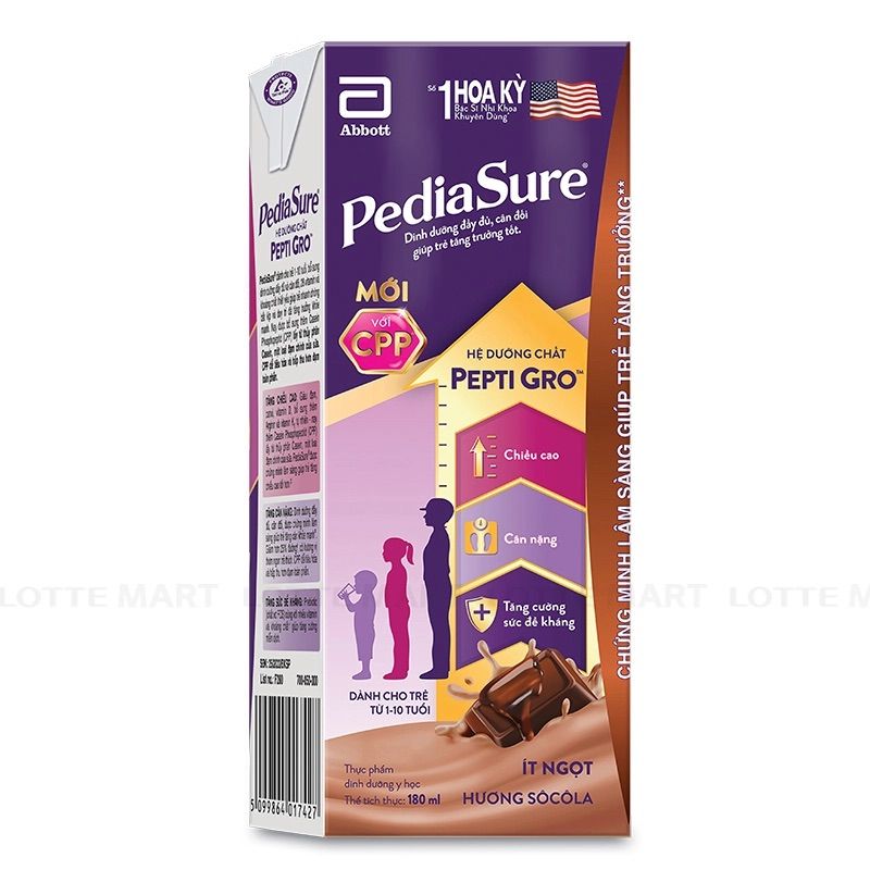 Sữa dinh dưỡng Pediasure pha sẵn socola 180ml (1-10 tuổi)