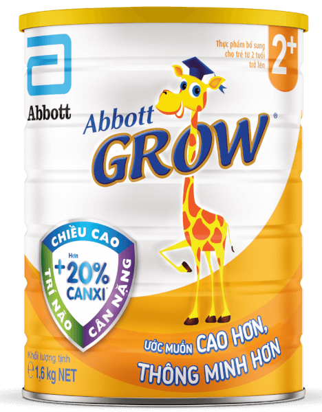 Sữa Bột Abbott Grow 2+ Lon 1,6KG - Cho bé từ 2 tuổi trở lên.