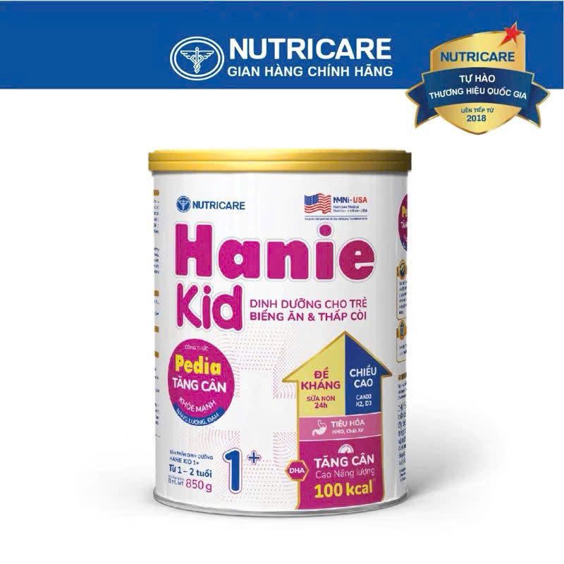 Sữa bột Nutricare Hanie Kid 1+ 850g (1-2 tuổi)