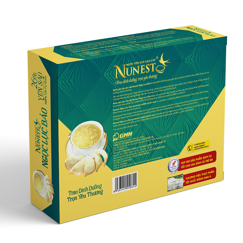 Nước Yến NuNest Ngọc Lục Bảo Lốc 6 lọ 70ml