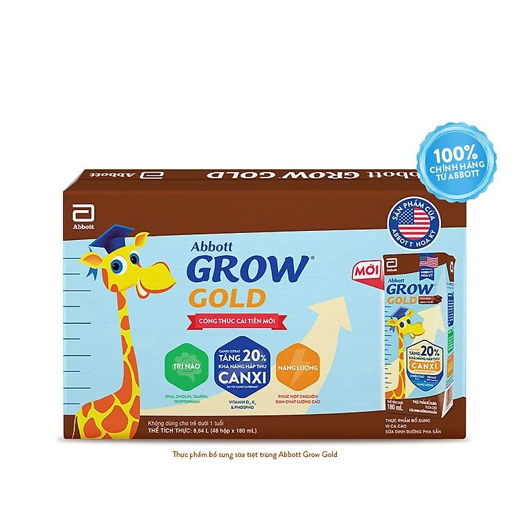 Sữa dinh dưỡng Abbott Grow Gold Cacao 180ml
