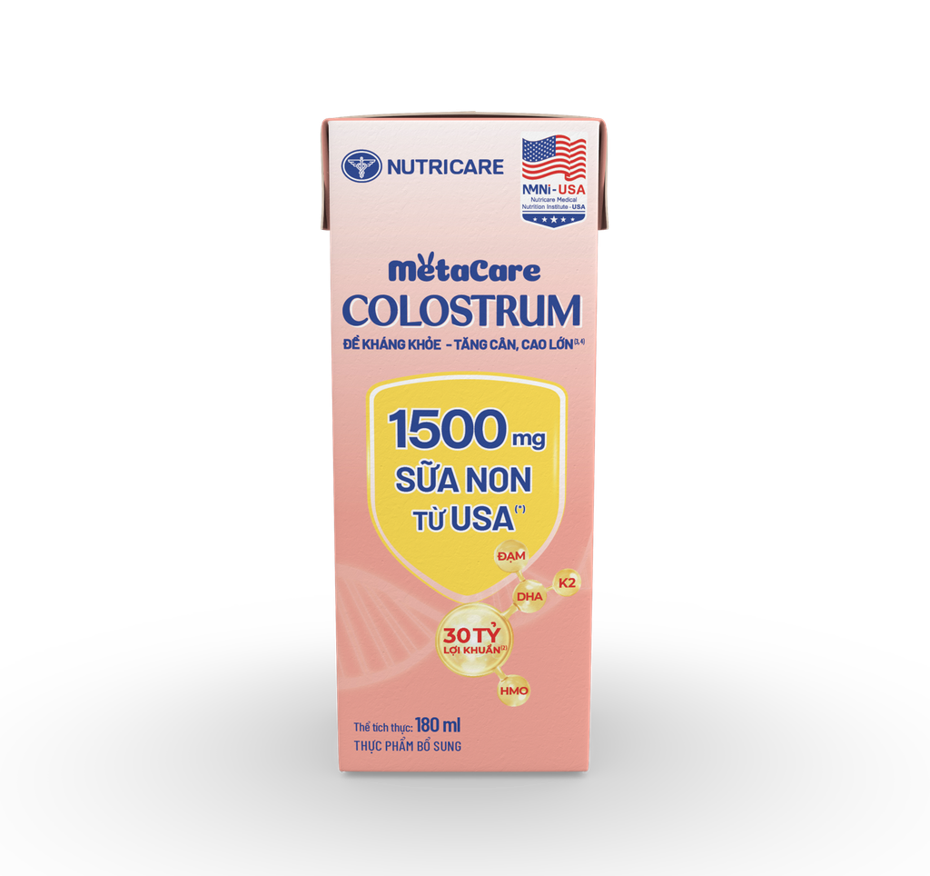 Thùng 48 hộp Sữa nước Metacare Colostrum 180ml – Đề kháng khỏe, Bé tăng trưởng nhanh