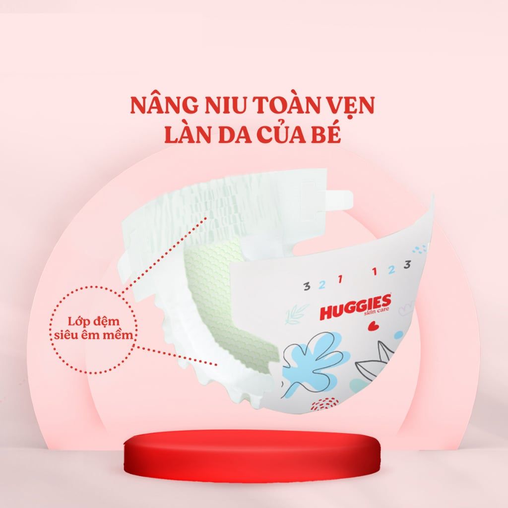 Tã dán Huggies L68 Skincare (L, 9-14kg) 68 miếng