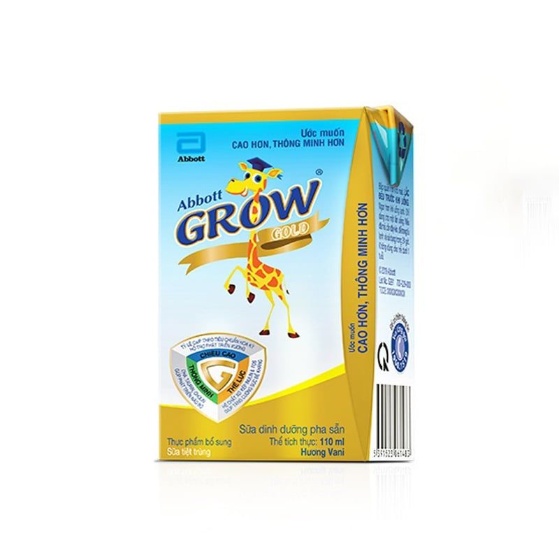 Lốc 4 hộp Sữa nước Abbott Grow Gold hương vani 110ML (Từ 1 tuổi)