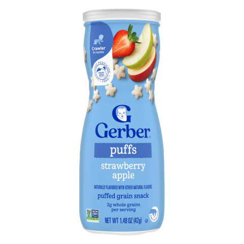 Bánh ăn dặm Gerber Puffs vị dâu táo