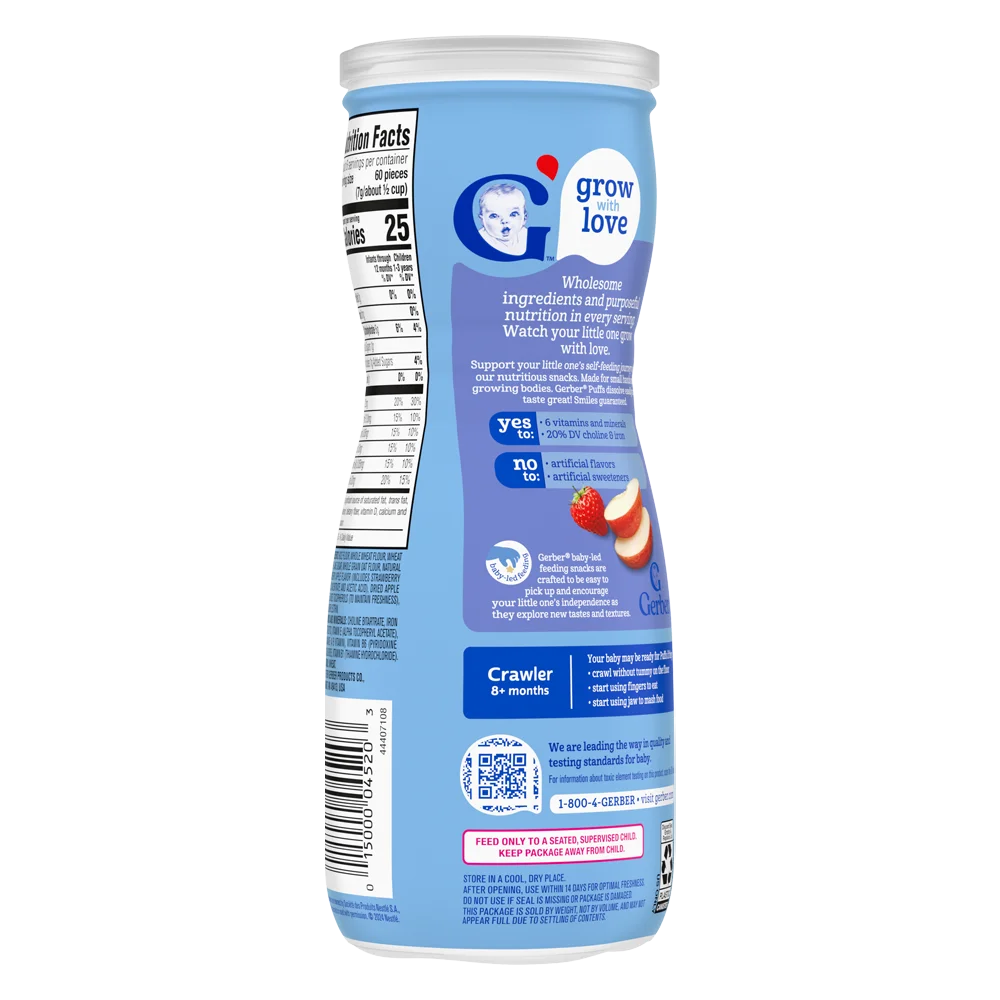 Bánh ăn dặm Gerber Puffs vị dâu táo