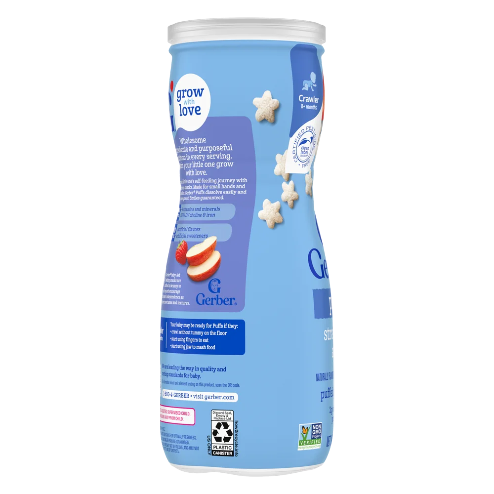 Bánh ăn dặm Gerber Puffs vị dâu táo